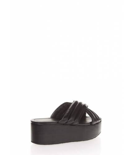 Incaltaminte femei cheapchic high elevation quilted slide sandals black