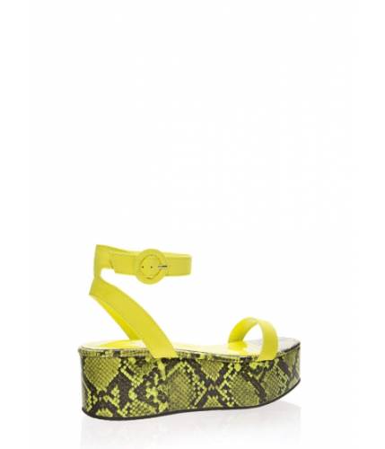 Incaltaminte femei cheapchic high time snake print platform sandals yellow