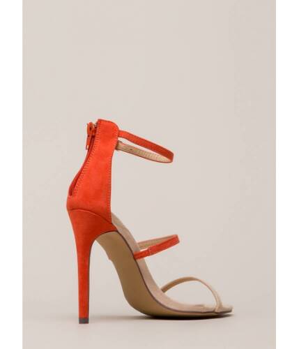 Incaltaminte femei cheapchic i can\'t choose strappy two-toned heels orange