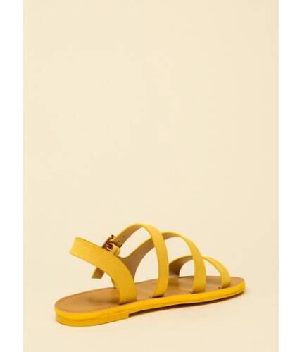 Incaltaminte femei cheapchic it\'s fate strappy faux suede sandals yellow