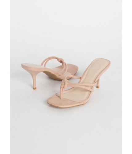 Incaltaminte femei cheapchic knot gonna happen strappy thong heels nude