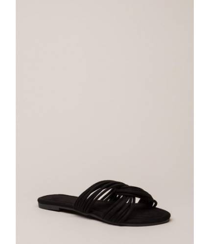 Incaltaminte femei cheapchic loop dreams strappy faux suede sandals black