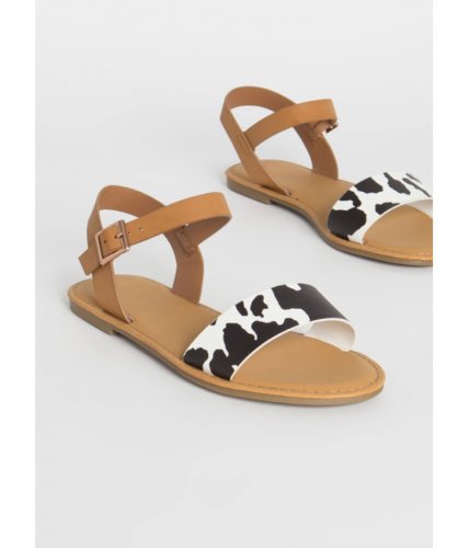 Incaltaminte femei cheapchic open-toe weather cow strap sandals blackwhite