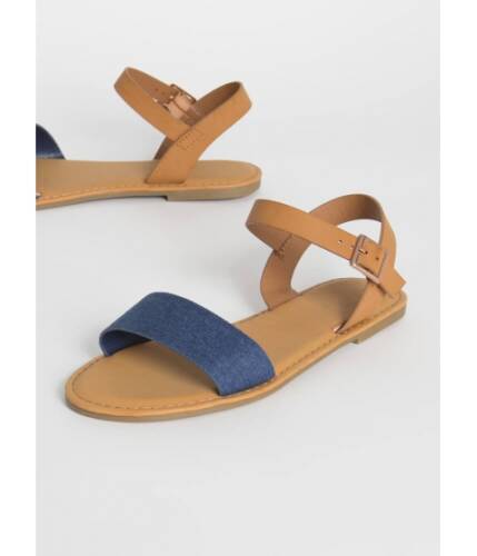 Incaltaminte femei cheapchic open-toe weather denim strap sandals blue