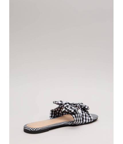 Incaltaminte femei cheapchic picnic ready knotted gingham sandals black