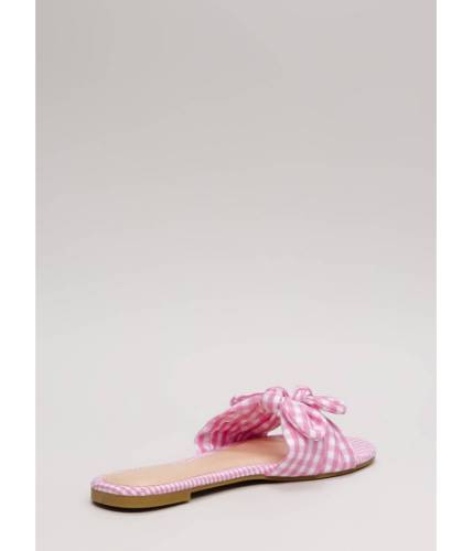 Incaltaminte femei cheapchic picnic ready knotted gingham sandals pink