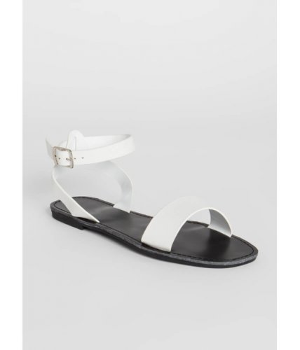 Incaltaminte femei cheapchic plain and simple ankle strap sandals white