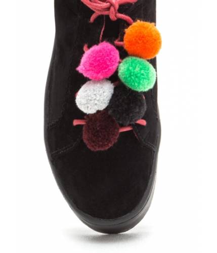 Incaltaminte femei cheapchic pom-pom parade lace-up sneakers black