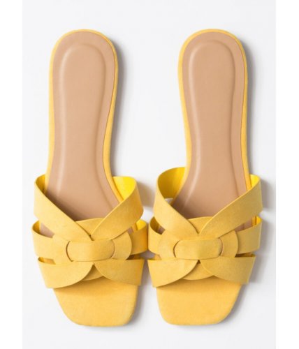 Incaltaminte femei cheapchic pretty feet looped strap slide sandals amber