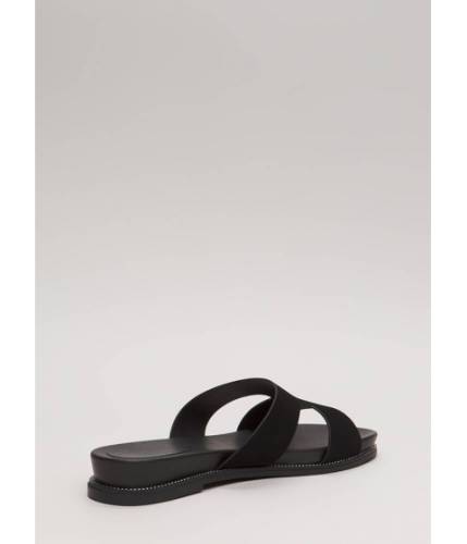 Incaltaminte femei cheapchic reign supreme faux nubuck slide sandals black