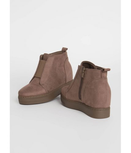 Incaltaminte femei cheapchic rise to the occasion wedge booties taupe