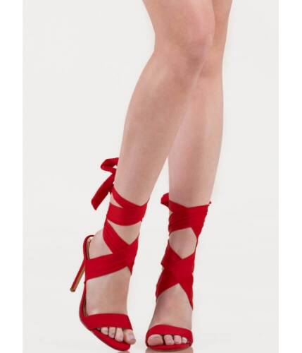 Incaltaminte femei cheapchic sash me outside strappy lace-up heels red
