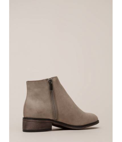 Incaltaminte femei cheapchic simple things faux leather booties grey