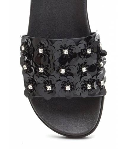 Incaltaminte femei cheapchic so adorn-able sequined slide sandals black