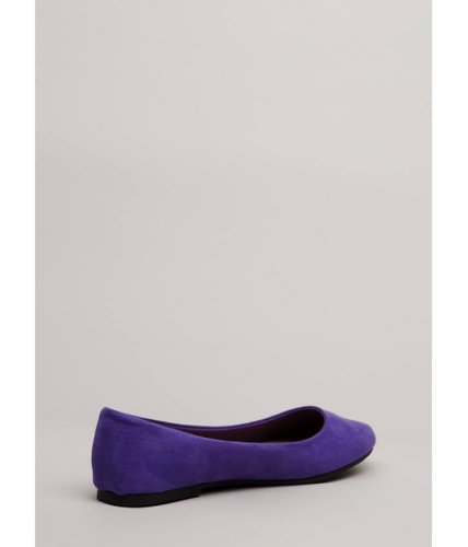 Incaltaminte femei cheapchic tap your toes faux suede ballet flats ultraviolet