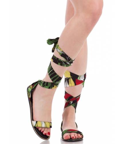Incaltaminte femei cheapchic the weekender tropical lace-up sandals black