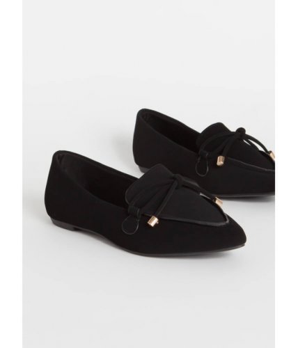 Incaltaminte femei cheapchic tie and top this bow-front loafer flats black