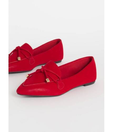Incaltaminte femei cheapchic tie and top this bow-front loafer flats red
