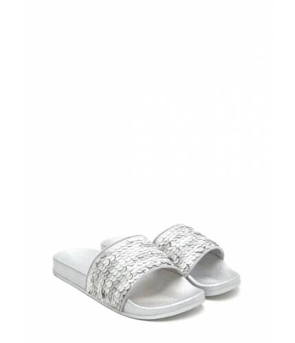 Incaltaminte femei cheapchic tip the scales metallic sequined slides silver