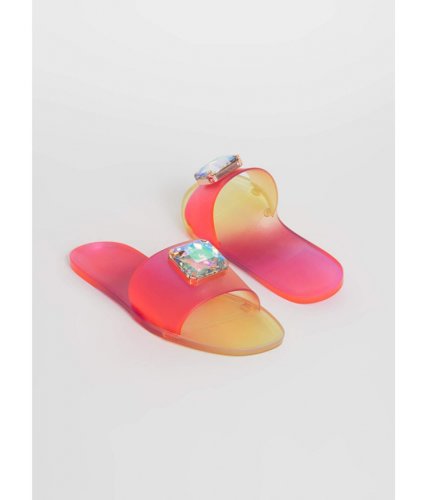 Incaltaminte femei cheapchic true gem jeweled ombre slide sandals multi
