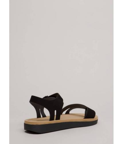 Cheap&chic Incaltaminte femei cheapchic walk over strappy faux nubuck sandals black