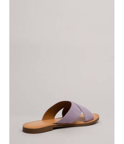 Incaltaminte femei cheapchic x-girlfriend faux suede slide sandals lilac