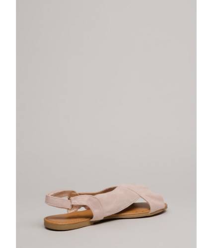 Incaltaminte femei cheapchic x marks the faux suede slingback sandals nude