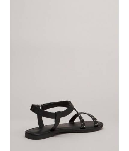 Incaltaminte femei cheapchic you stud you strappy ringed sandals black