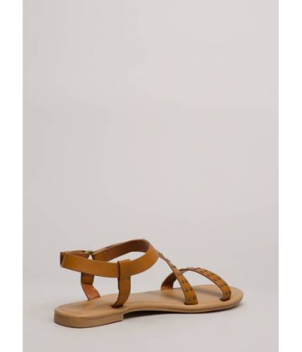 Incaltaminte femei cheapchic you stud you strappy ringed sandals tan