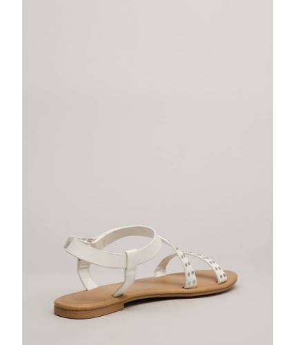 Incaltaminte femei cheapchic you stud you strappy ringed sandals white