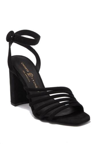 Incaltaminte femei chinese laundry jonah square toe angled strap block heel sandal black