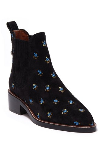Incaltaminte femei coach bowery embroidered chelsea bootie black