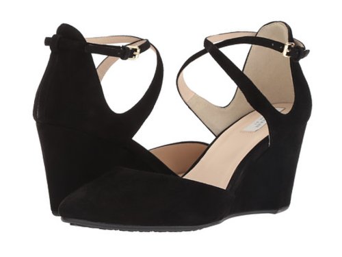 Incaltaminte femei cole haan lacey wedge ankle strap 75mm black suede