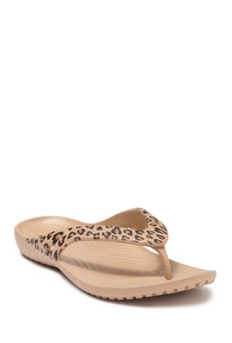Incaltaminte femei crocs kadee ii leopard flip flop sandal lpdgld