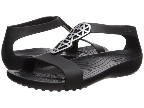 Incaltaminte femei crocs serena embellish sandal silverblack