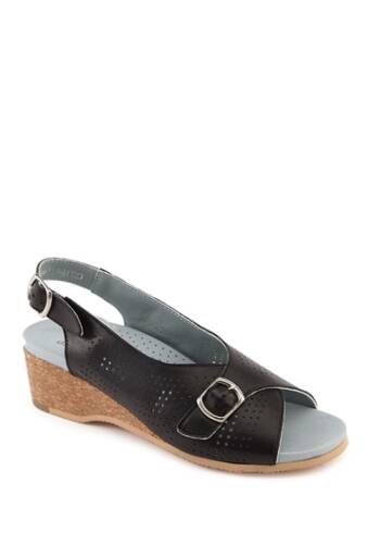 Incaltaminte femei david tate noble perforated slingback sandal - multiple widths available black lamb