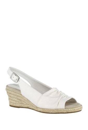 Incaltaminte femei easy street kindly ruched wedge sandal - multiple widths available white