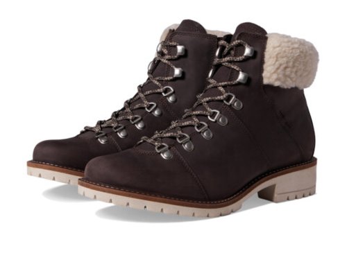 Incaltaminte femei ecco elaina hydromax warm lined lace boot shaleshale suede