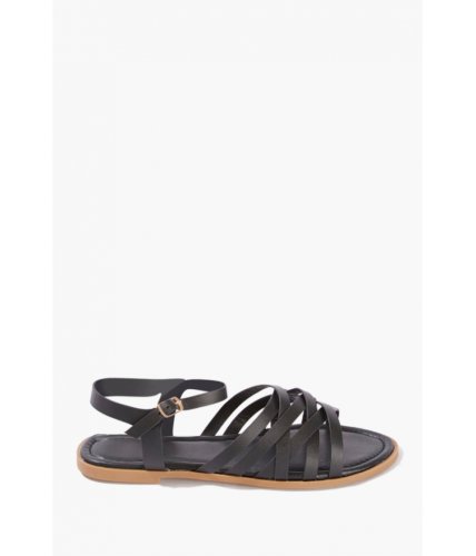 Incaltaminte femei forever21 faux leather caged sandals black