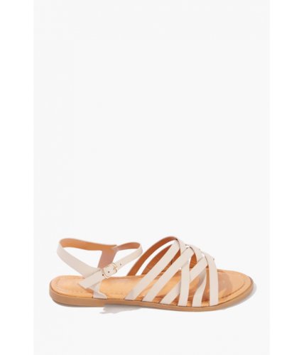 Incaltaminte femei forever21 faux leather caged sandals tan