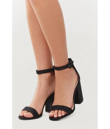 Incaltaminte femei forever21 faux nubuck block heels black