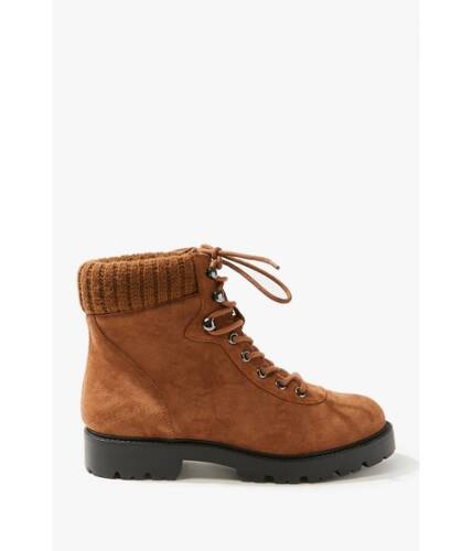 Incaltaminte femei forever21 faux suede ankle boots brown