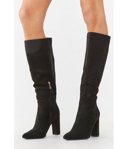 Incaltaminte femei forever21 faux suede calf-high boots black