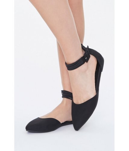 Incaltaminte femei forever21 faux suede pointed flats black