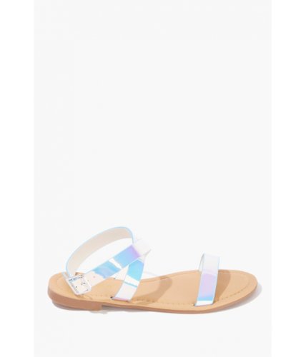 Incaltaminte femei forever21 iridescent strappy sandals white