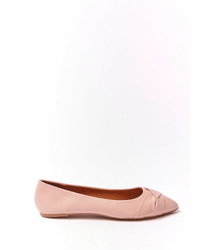 Incaltaminte femei forever21 pointed faux leather flats blush