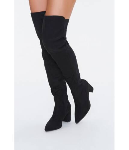 Incaltaminte femei forever21 pointed over-the knee boots black