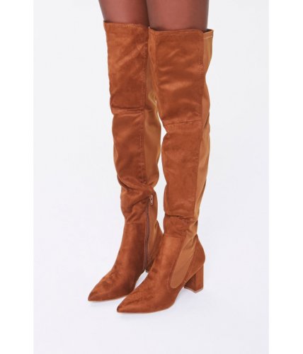 Incaltaminte femei forever21 pointed over-the knee boots chestnut