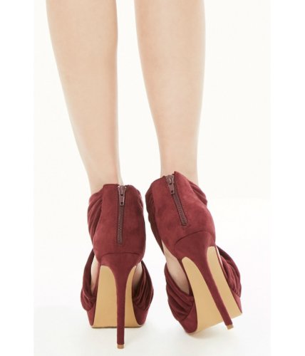 Incaltaminte femei forever21 shoe republic pleat strap stiletto heels burgundy