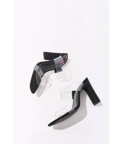 Incaltaminte femei forever21 translucent open-toe heels black